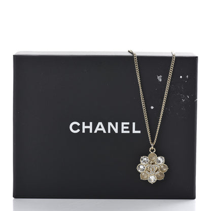 Chanel Crystal CC Flower Pendant Necklace Gold 7 of 7