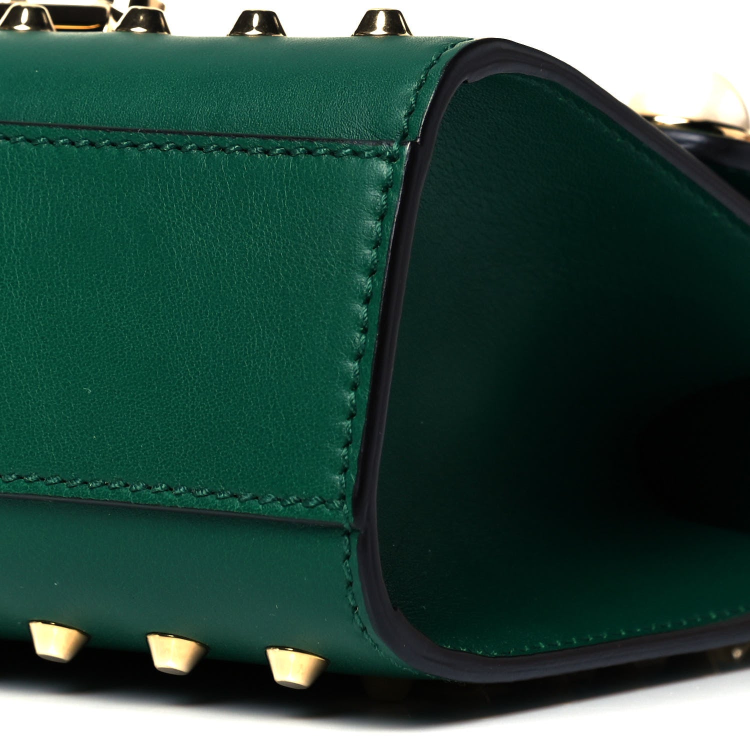 Gucci Calfskin Studded Small Padlock Shoulder Bag Emerald 9 of 9