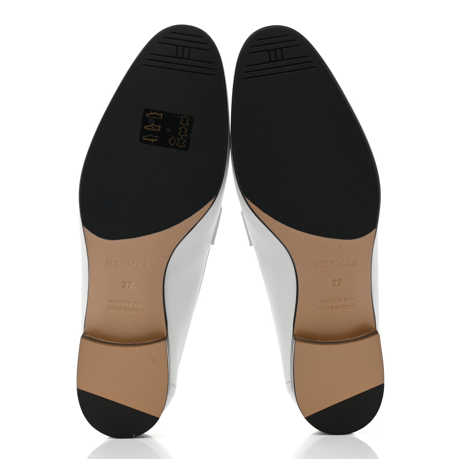 Hermes Calfskin Womens Paris Loafers 37 White Bois De Santal 5 of 10