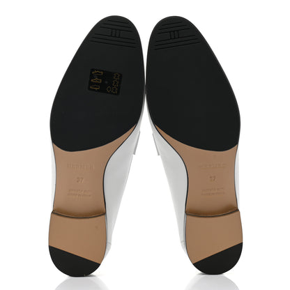 Hermes Calfskin Womens Paris Loafers 37 White Bois De Santal 5 of 10