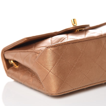 Chanel Metallic Lambskin Quilted Mini Square Flap Bronze 13 of 14