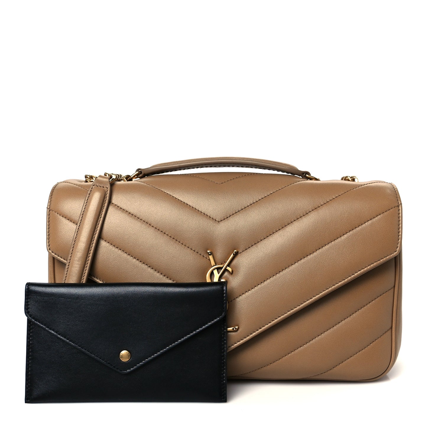 Lambskin Chevron Quilted Medium LouLou Natural Tan