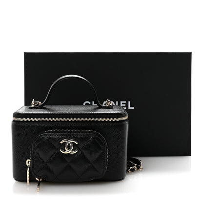 Chanel Caviar Quilted Top Handle Pocket Vanity Case Black 11 of 11