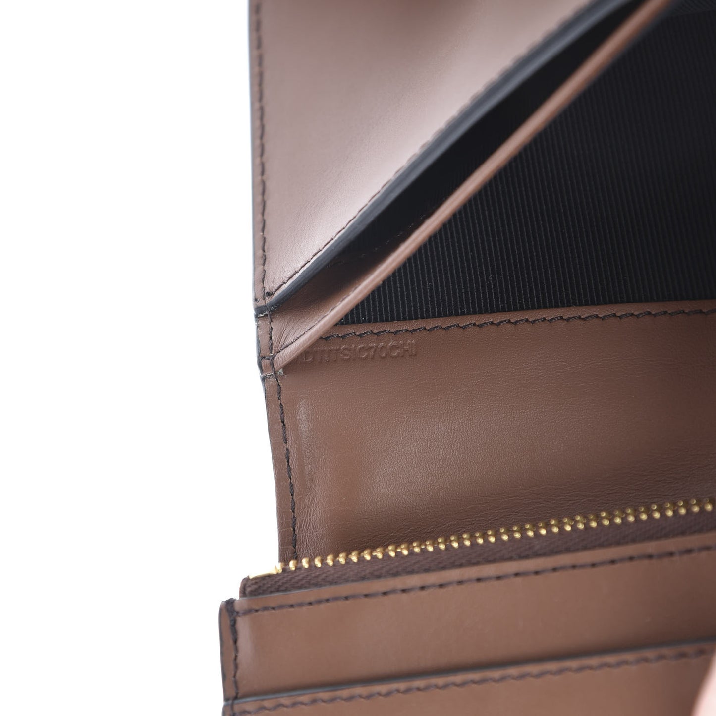 Grainy Calfskin House Check Vertical Wallet Tan