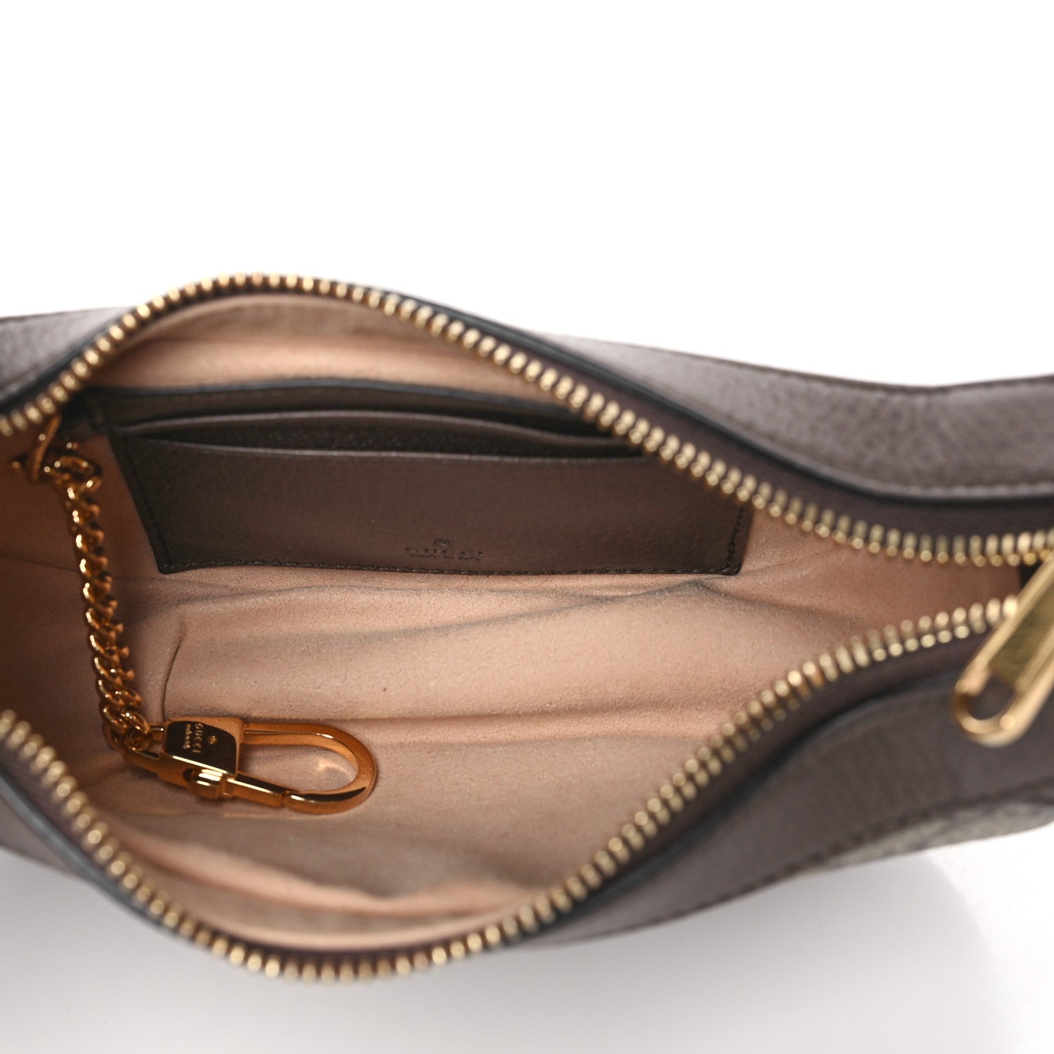 Gucci GG Supreme Monogram Textured Calfskin Web Mini Ophidia Half Moon Hobo Beige Ebony New Acero 5 of 9