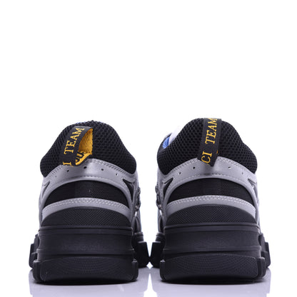 Gucci X SEGA Mesh Technical Canvas Calfskin Reflective Mens Flashtrek Sneakers 9 Silver Black 6 of 8