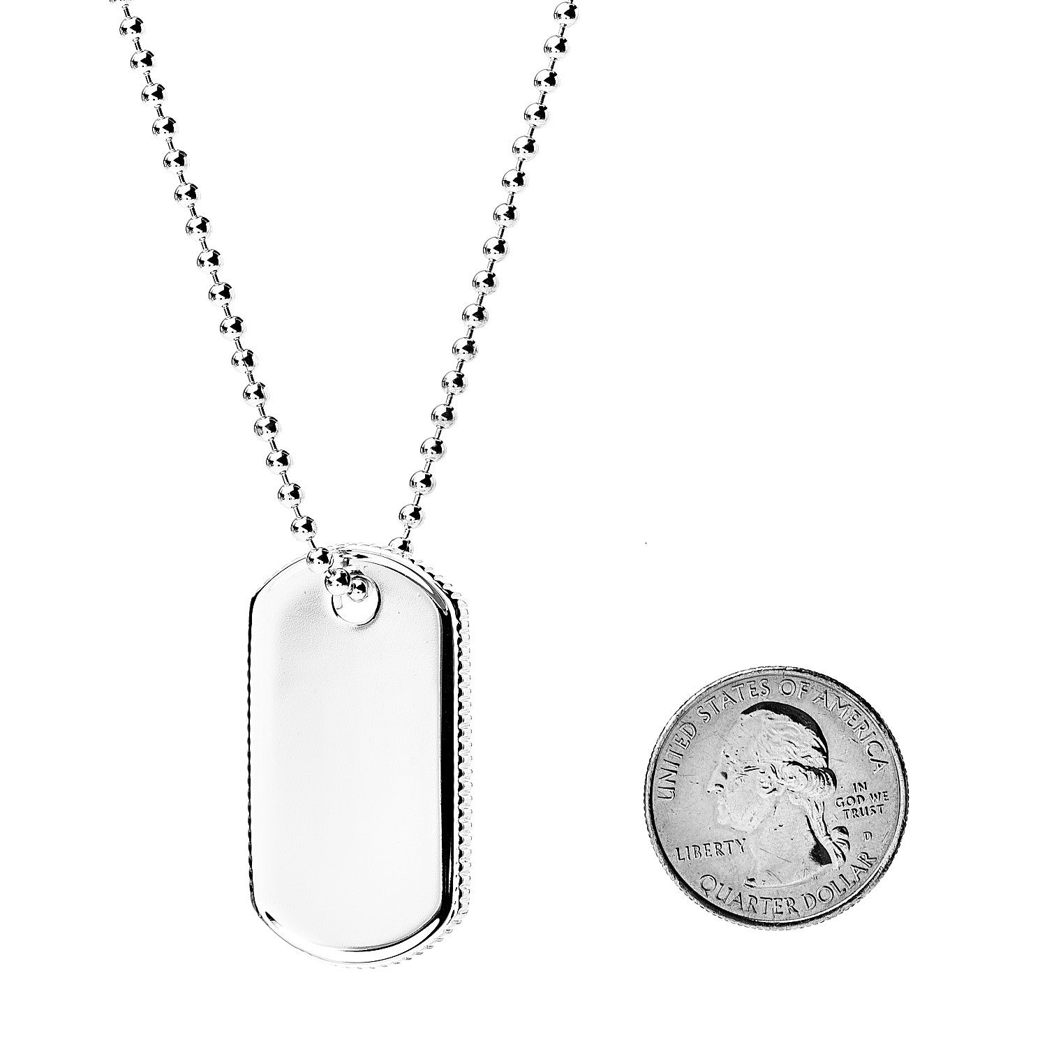 Tiffany Sterling Silver Coin Edge Dog Tag Necklace 5 of 7