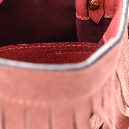 Burberry Suede Fringe Mini Bucket Bag Russet Pink 7 of 13