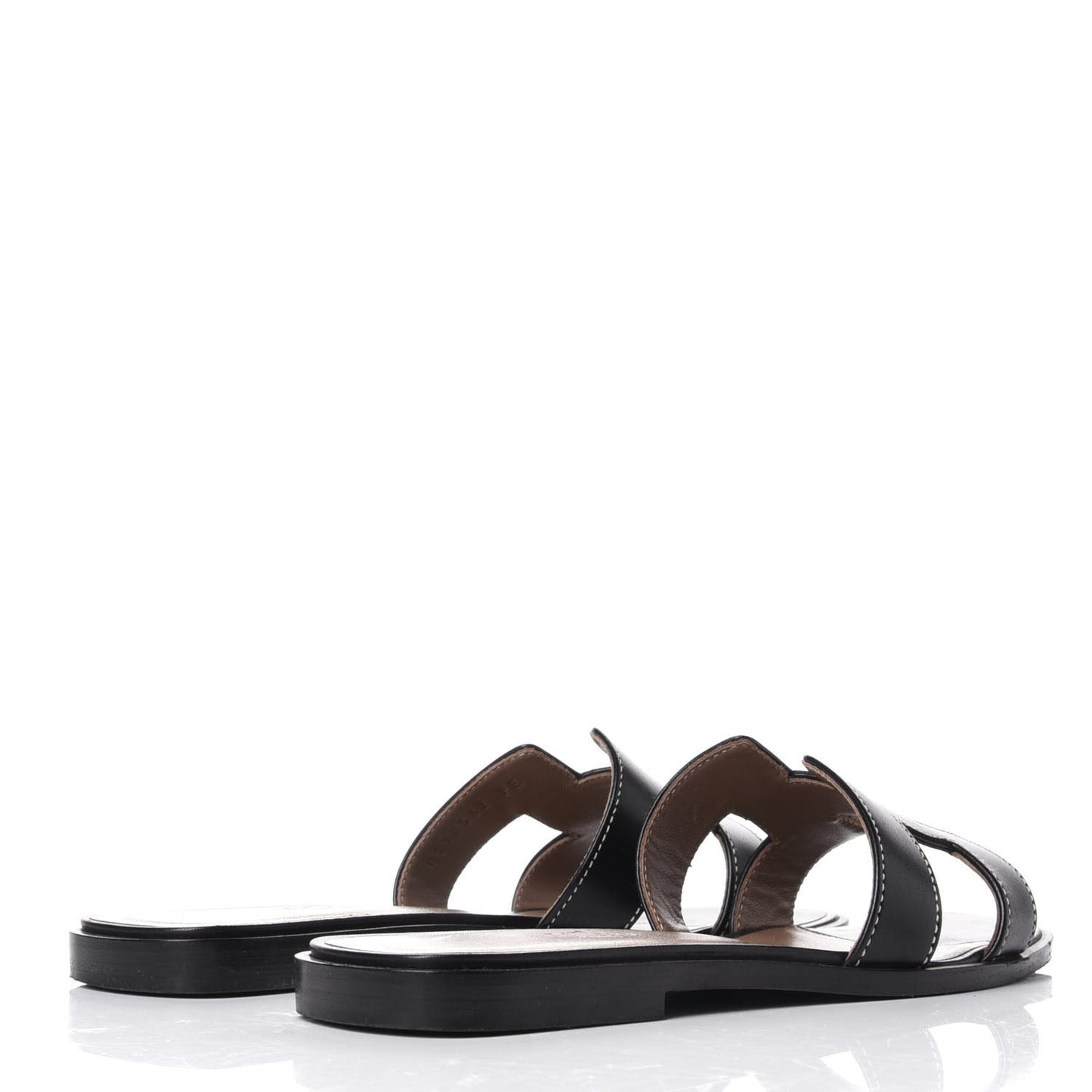 Box Calfskin Oran Sandals 36 Black