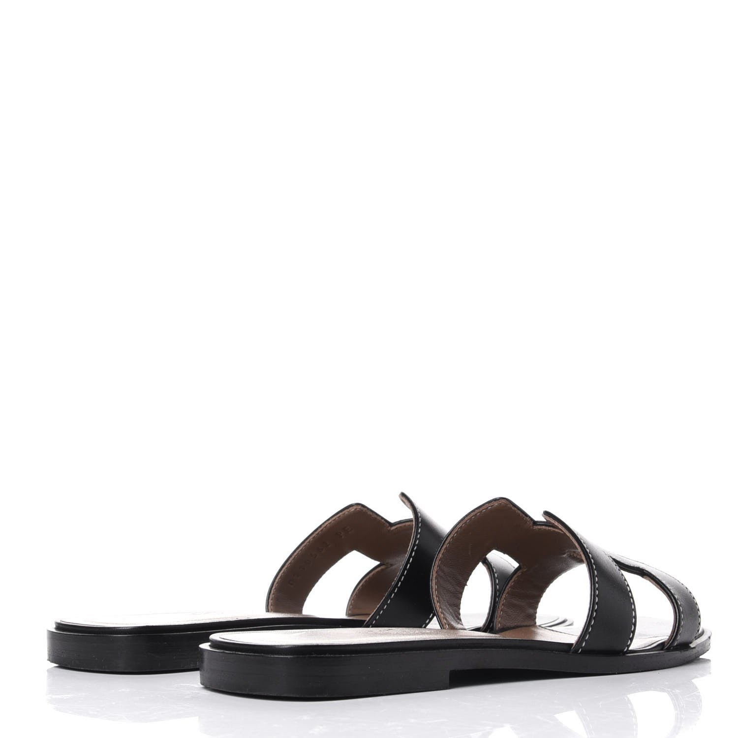 Hermes Box Calfskin Oran Sandals 36 Black 4 of 10