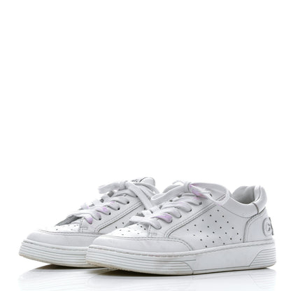 Chanel Calfskin Womens Logo Sneakers 36 White 2 of 8