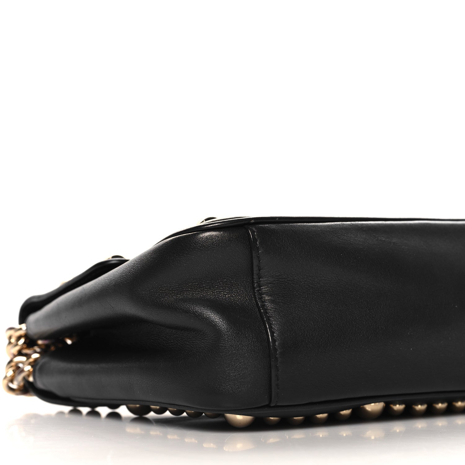 Dolce & Gabbana Calfskin Lucia Studded Chain Shoulder Bag Black 8 of 9