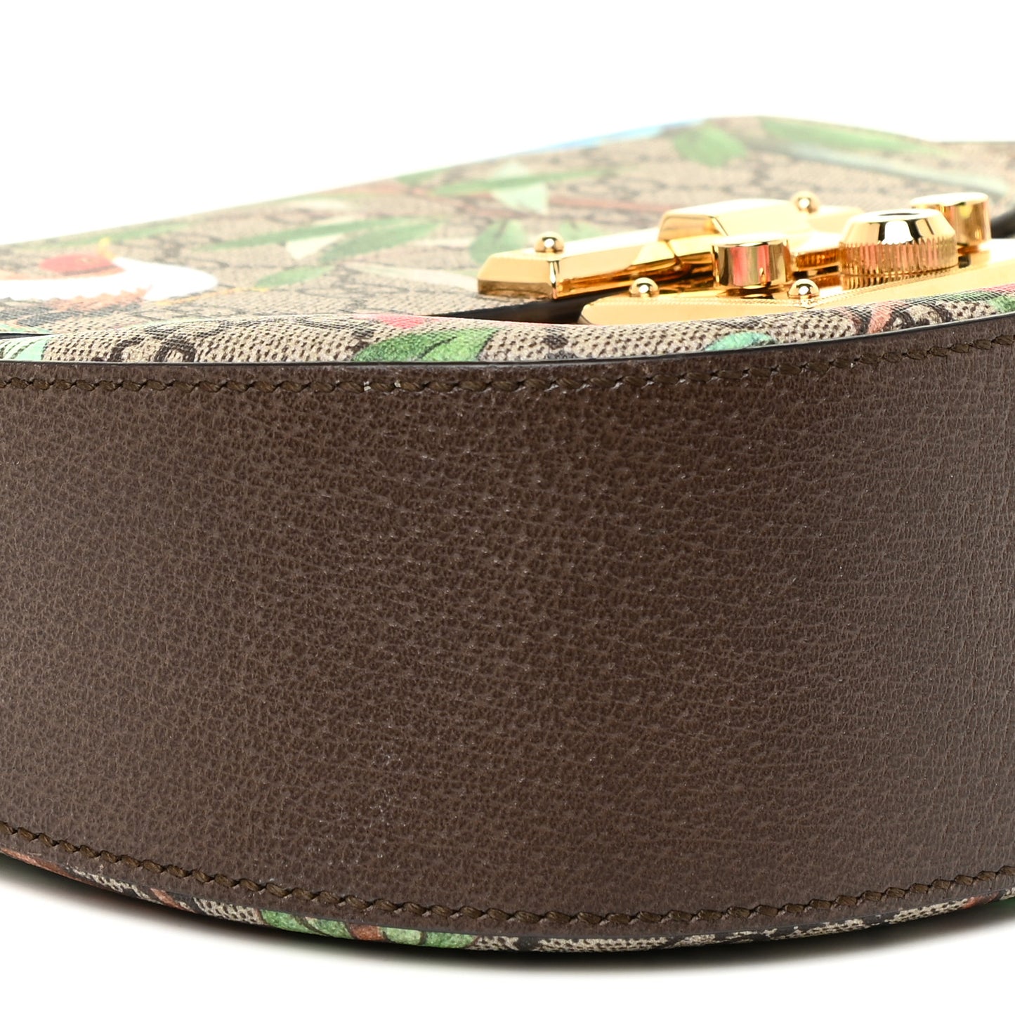 GG Supreme Monogram Tian Web Medium Padlock Messenger Shoulder Bag Beige Multicolor New Acero