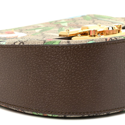 Gucci GG Supreme Monogram Tian Web Medium Padlock Messenger Shoulder Bag Beige Multicolor New Acero 10 of 16