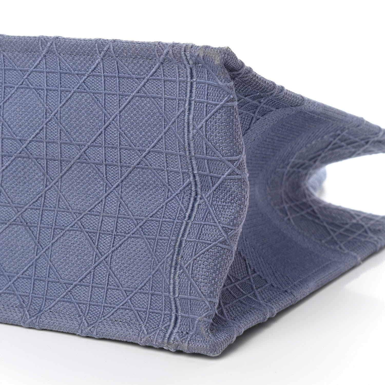 Christian Dior Embroidered Cannage Medium Book Tote Denim Blue 6 of 11