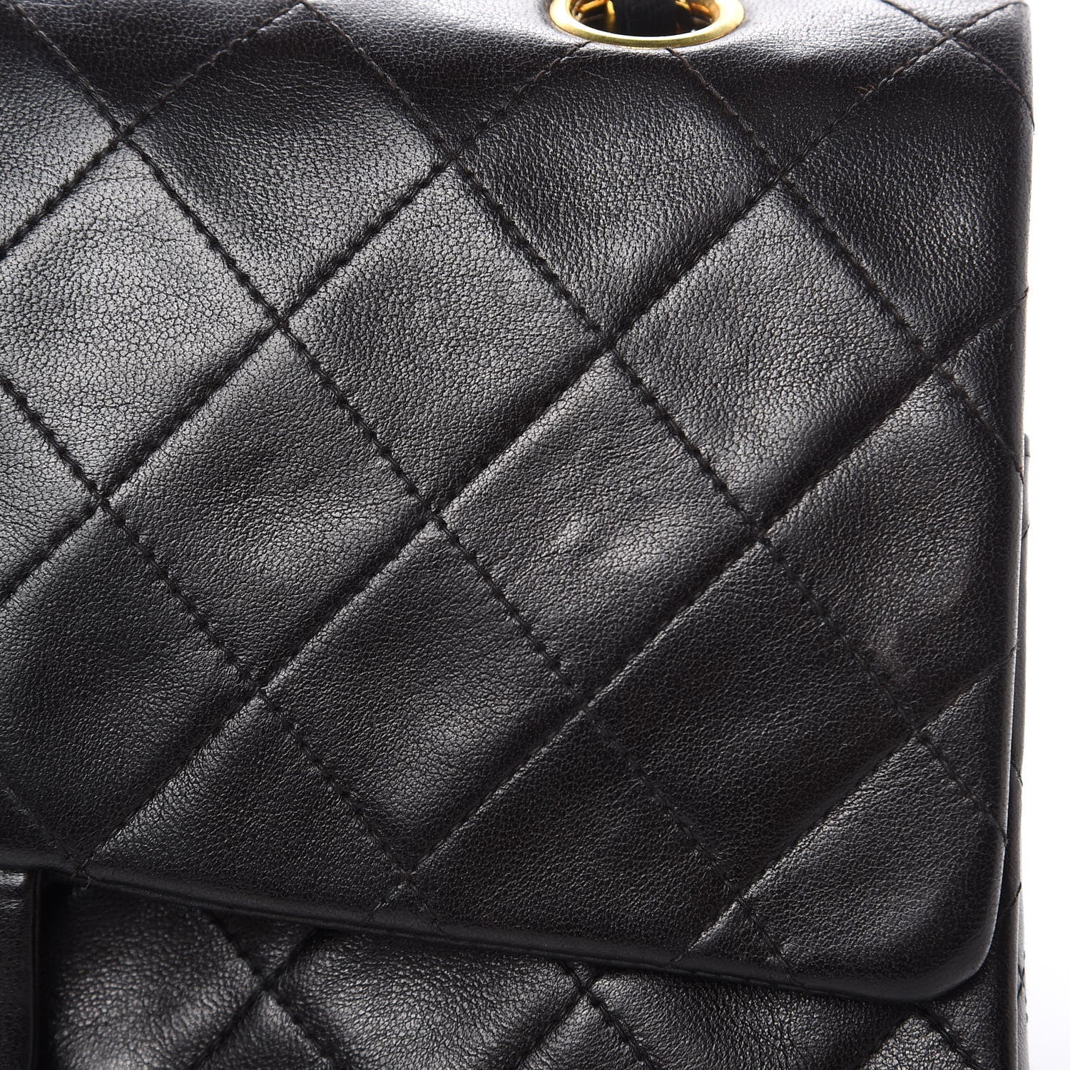 Chanel Lambskin Quilted Medium Double Flap Black 12 of 17