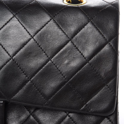 Chanel Lambskin Quilted Medium Double Flap Black 12 of 17