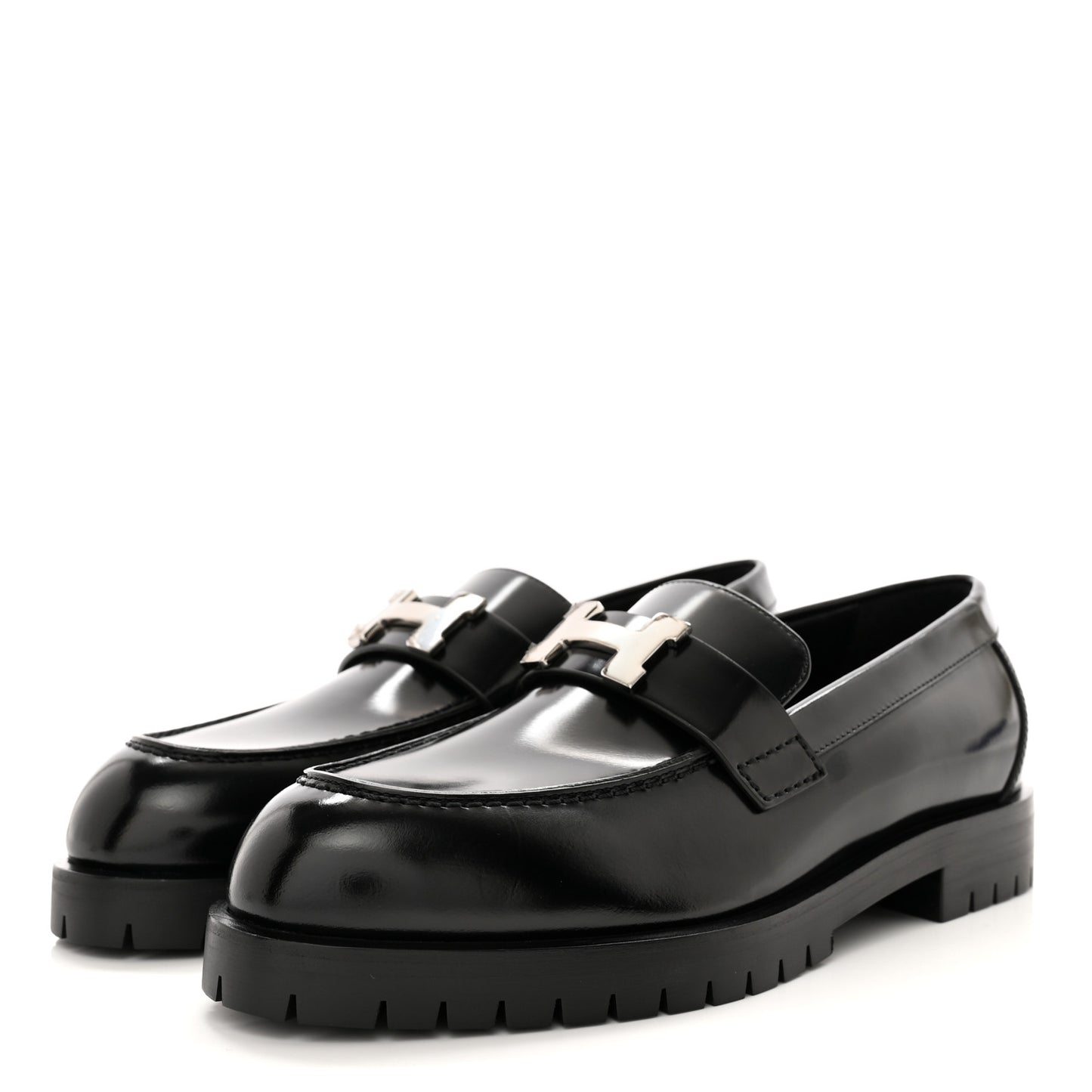 Calfskin Womens Faubourg Loafers 36 Black