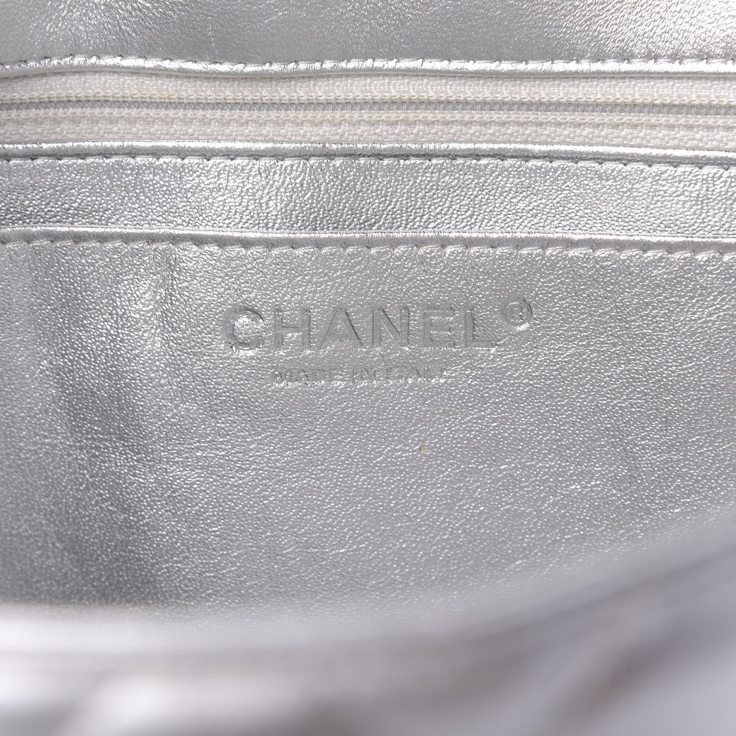 Metallic Lambskin Quilted Jumbo Single Flap Silver
