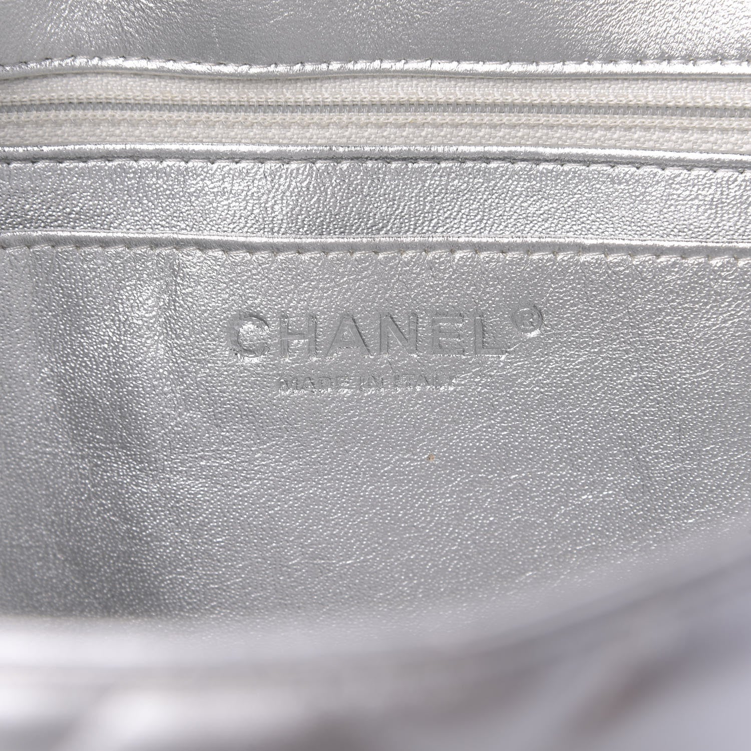 Chanel Metallic Lambskin Quilted Jumbo Single Flap Silver 8 of 10