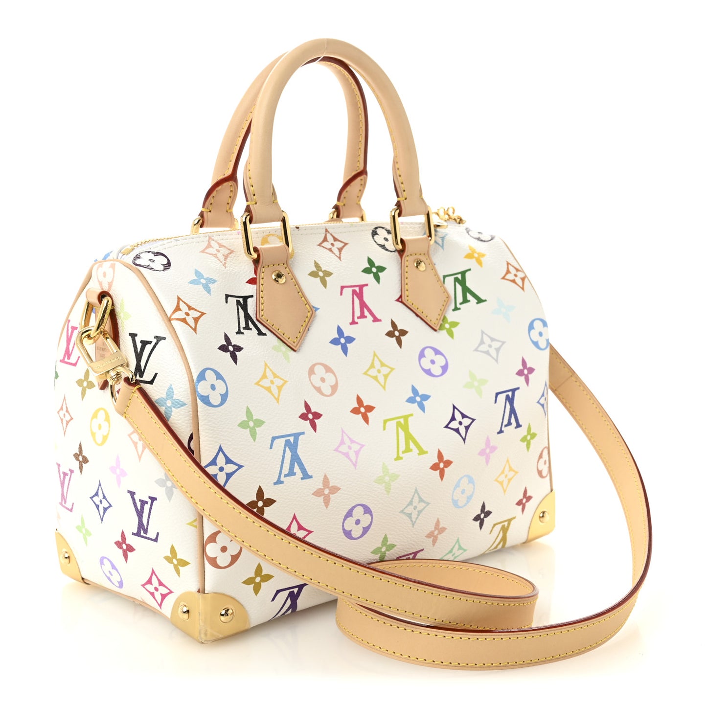 LV X TM Monogram Multicolor Speedy Bandouliere 25 White