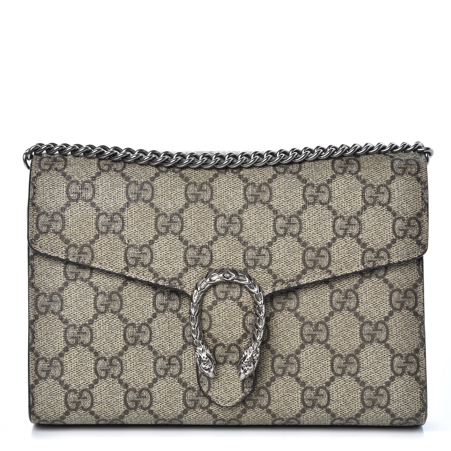 GG Supreme Monogram Mini Dionysus Chain Wallet Beige Taupe