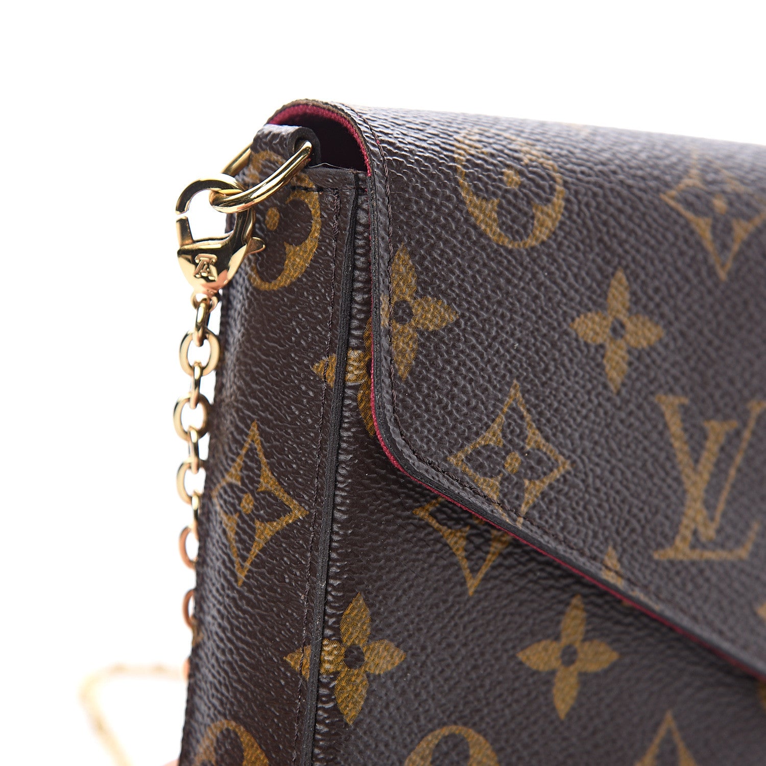 Louis Vuitton Monogram Pochette Felicie Chain Wallet Fuchsia 11 of 13