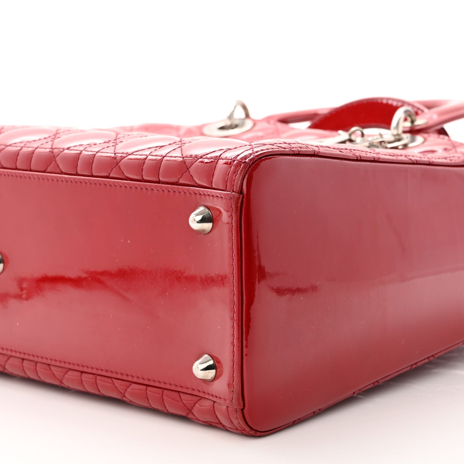Christian Dior Patent Cannage Large Lady Dior Red 9 of 11