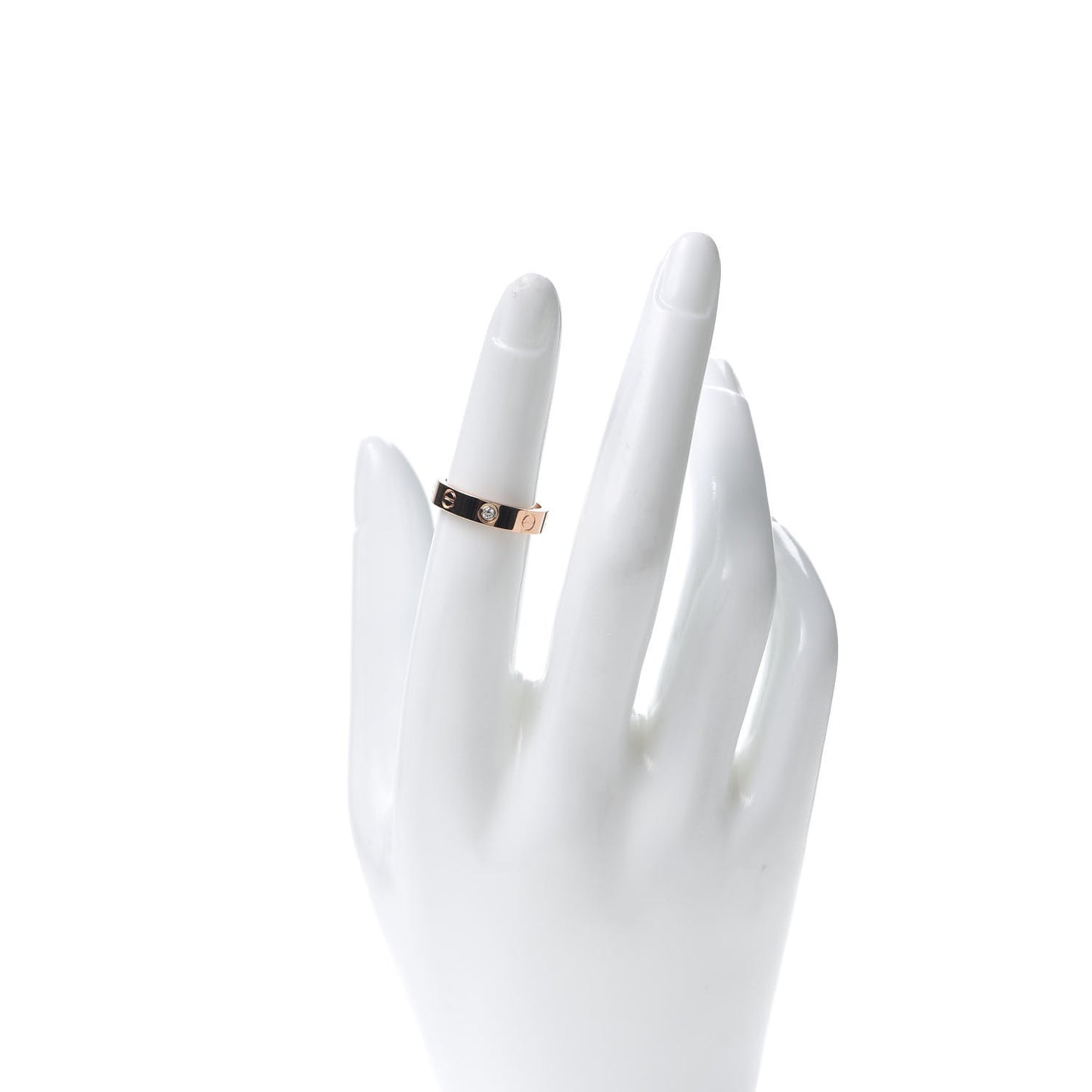 18K Pink Gold Diamond 4mm LOVE Wedding Band Ring 49 4.75