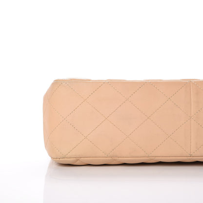 Chanel Lambskin Quilted Jumbo Single Flap Beige 9 of 10