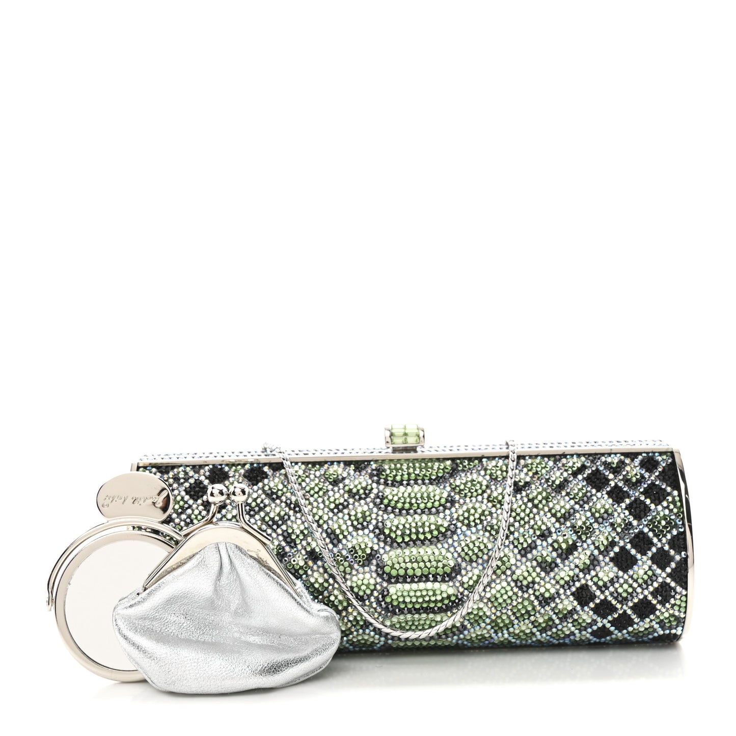 Swarovski Crystal Scales Minaudiere Clutch Blue Multicolor