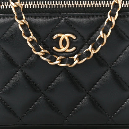 Chanel Lambskin Quilted Pearl Crush Small Vanity Case With Chain Black 8 of 11