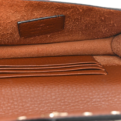 Valentino Garavani Pebbled Calfskin Rockstud Envelope Wallet on Chain Bright Cognac 5 of 10