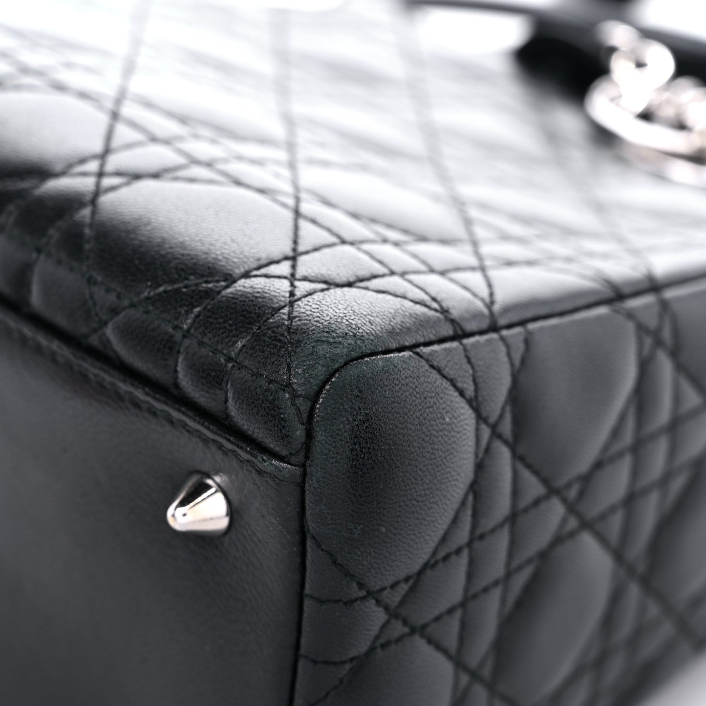 Lambskin Cannage Medium Lady Dior Black