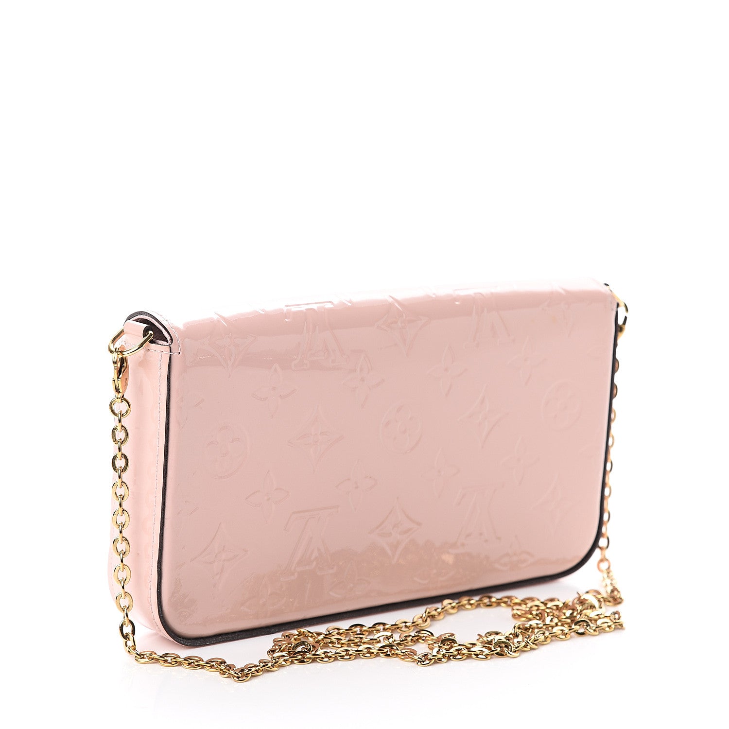 Louis Vuitton Vernis Felicie Chain Wallet Rose Ballerine 3 of 8