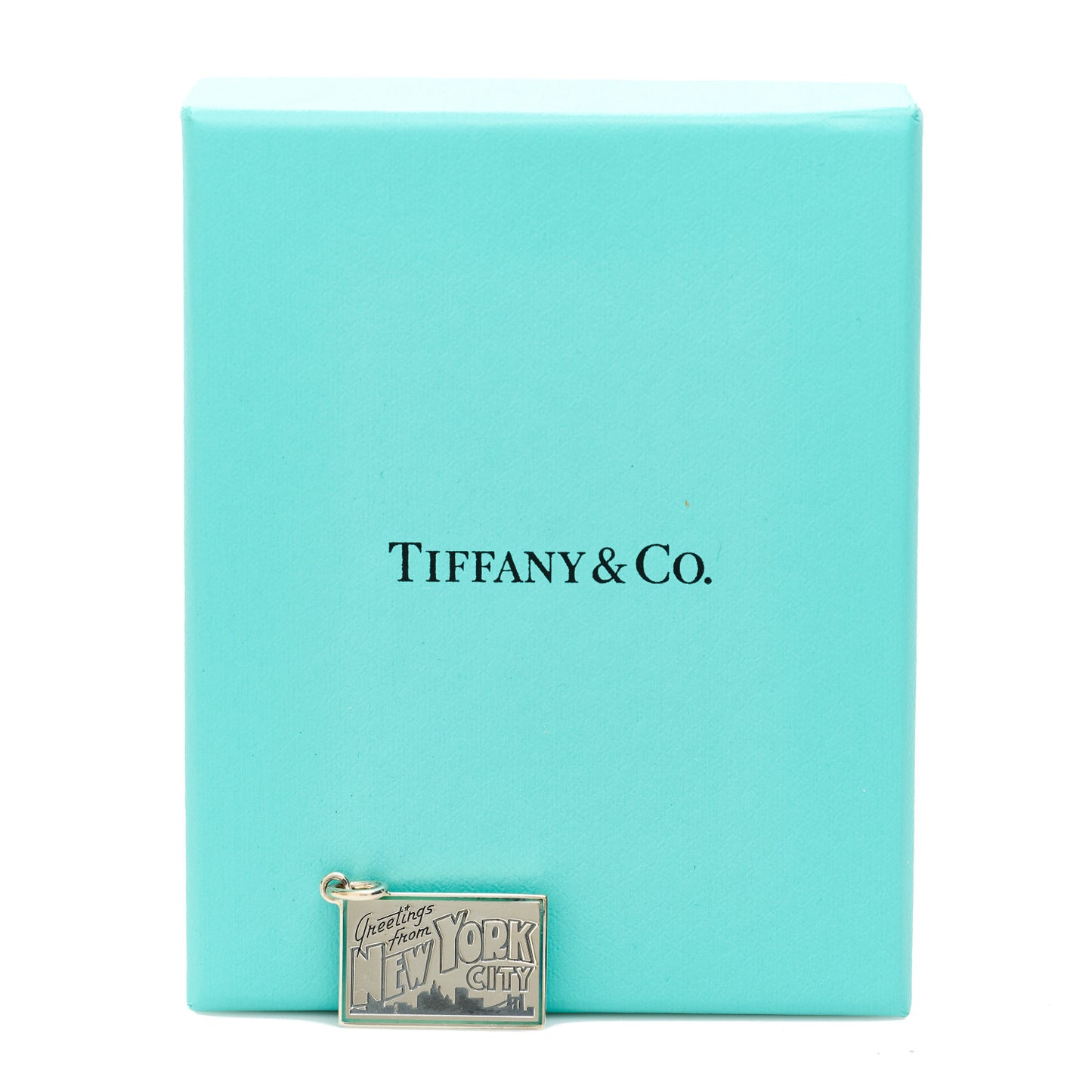 Sterling Silver Enamel New York Postcard Charm Blue