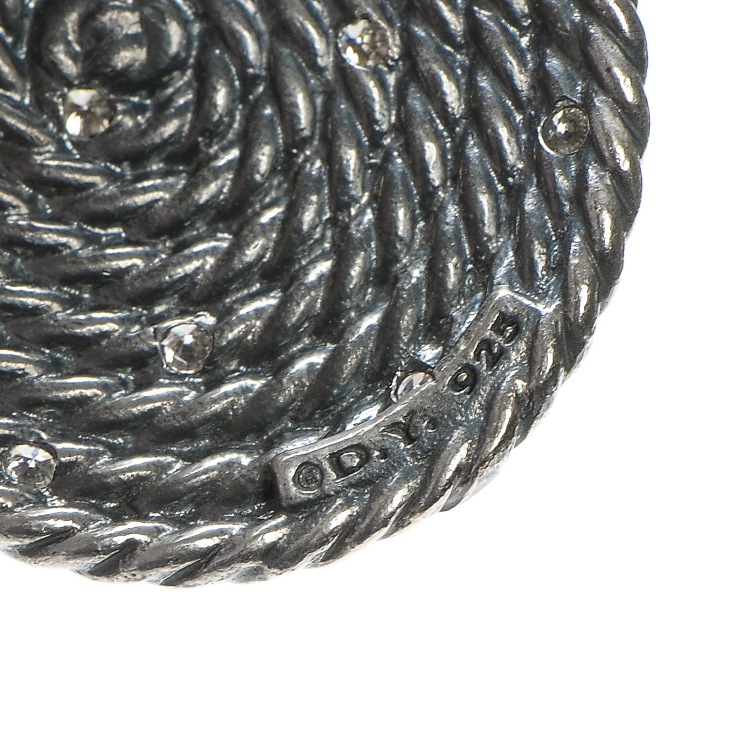 David Yurman Sterling Silver Diamond 44mm Cable Coil Double Drop Earrings 4 of 5