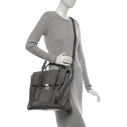 3.1 Phillip Lim 3.1 Textured Calfskin Medium Pashli Satchel Brown White 2 of 7