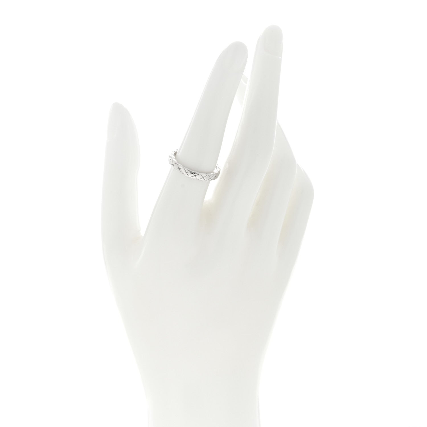 Chanel 18K White Gold Mini Coco Crush Ring 55 7.25 2 of 5