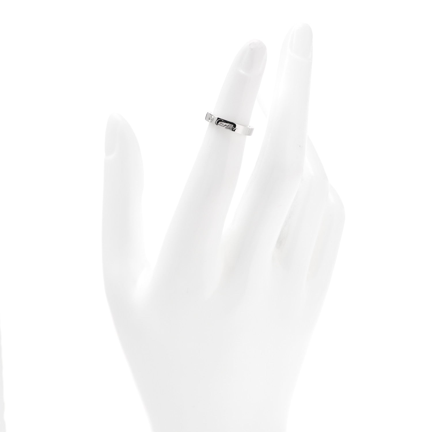 Cartier Platinum Diamond 3mm C De Cartier Wedding Band Ring 45 3.25 2 of 5