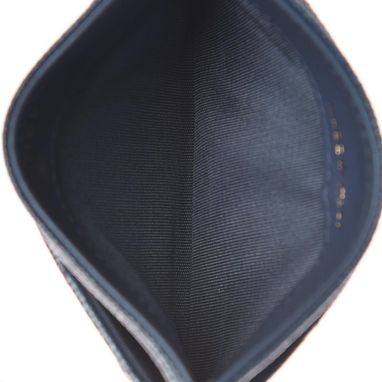 Iridescent Caviar Quilted Card Holder Dark Blue