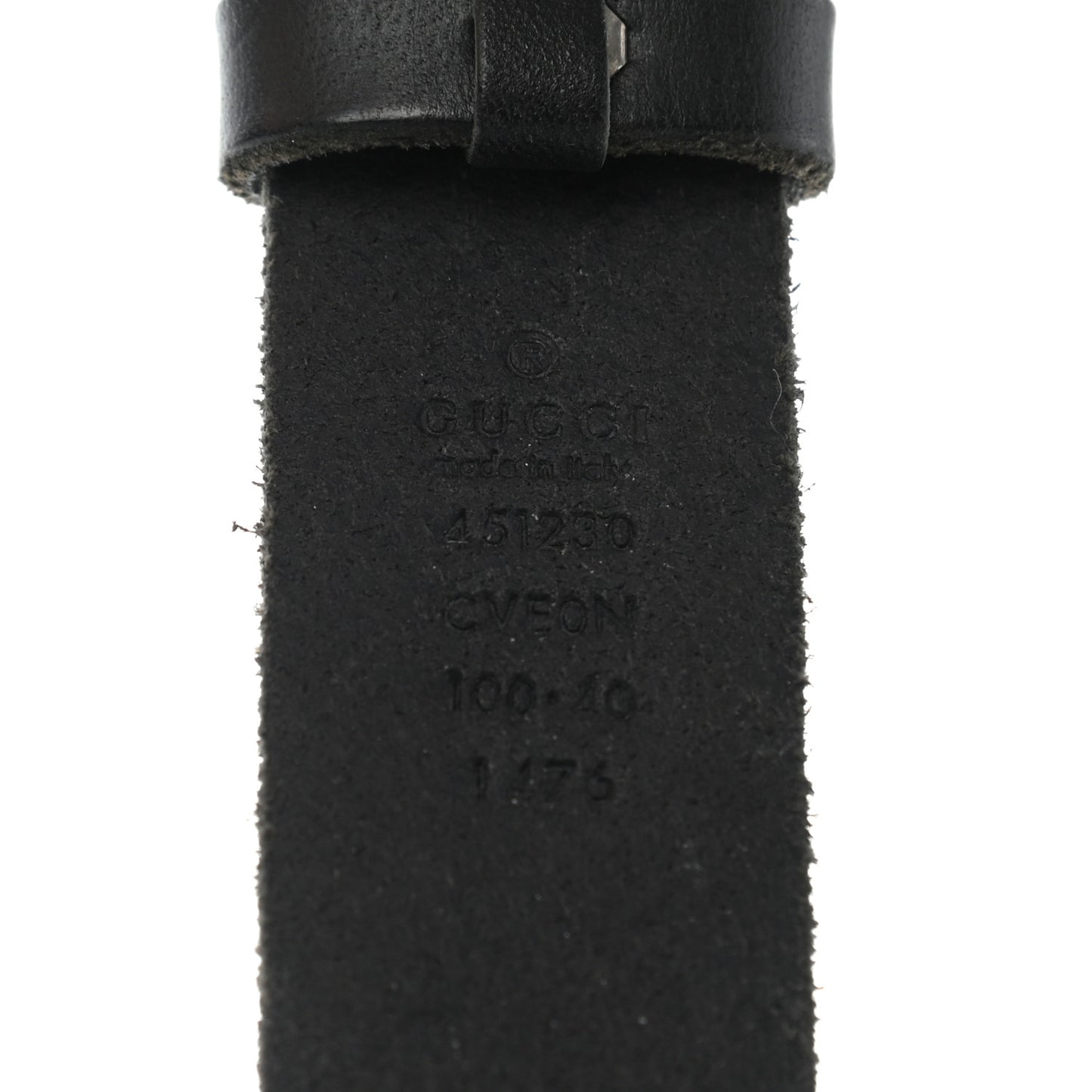 Calfskin Brass Feline Buckle Belt 100 40 Black