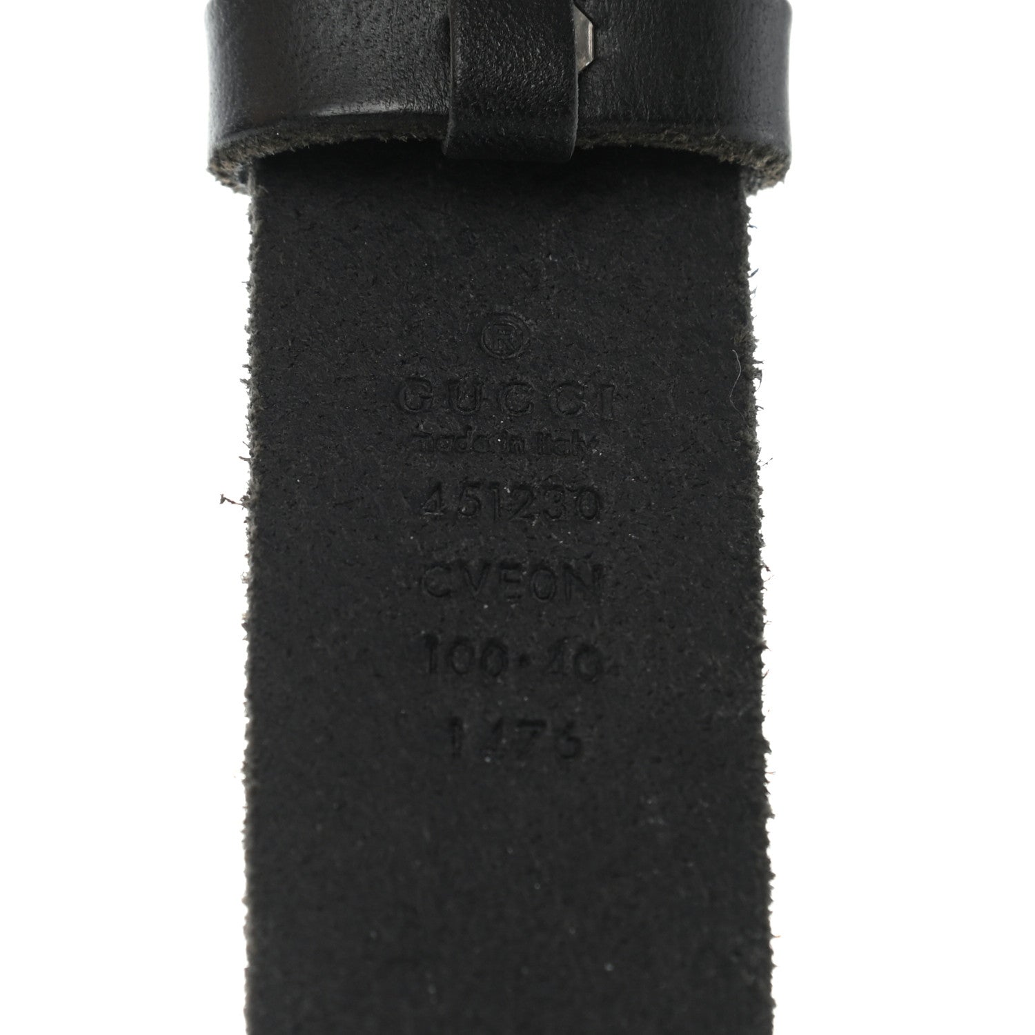 Gucci Calfskin Brass Feline Buckle Belt 100 40 Black 5 of 8