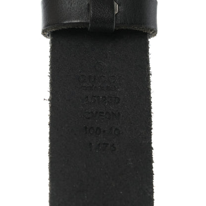 Gucci Calfskin Brass Feline Buckle Belt 100 40 Black 5 of 8
