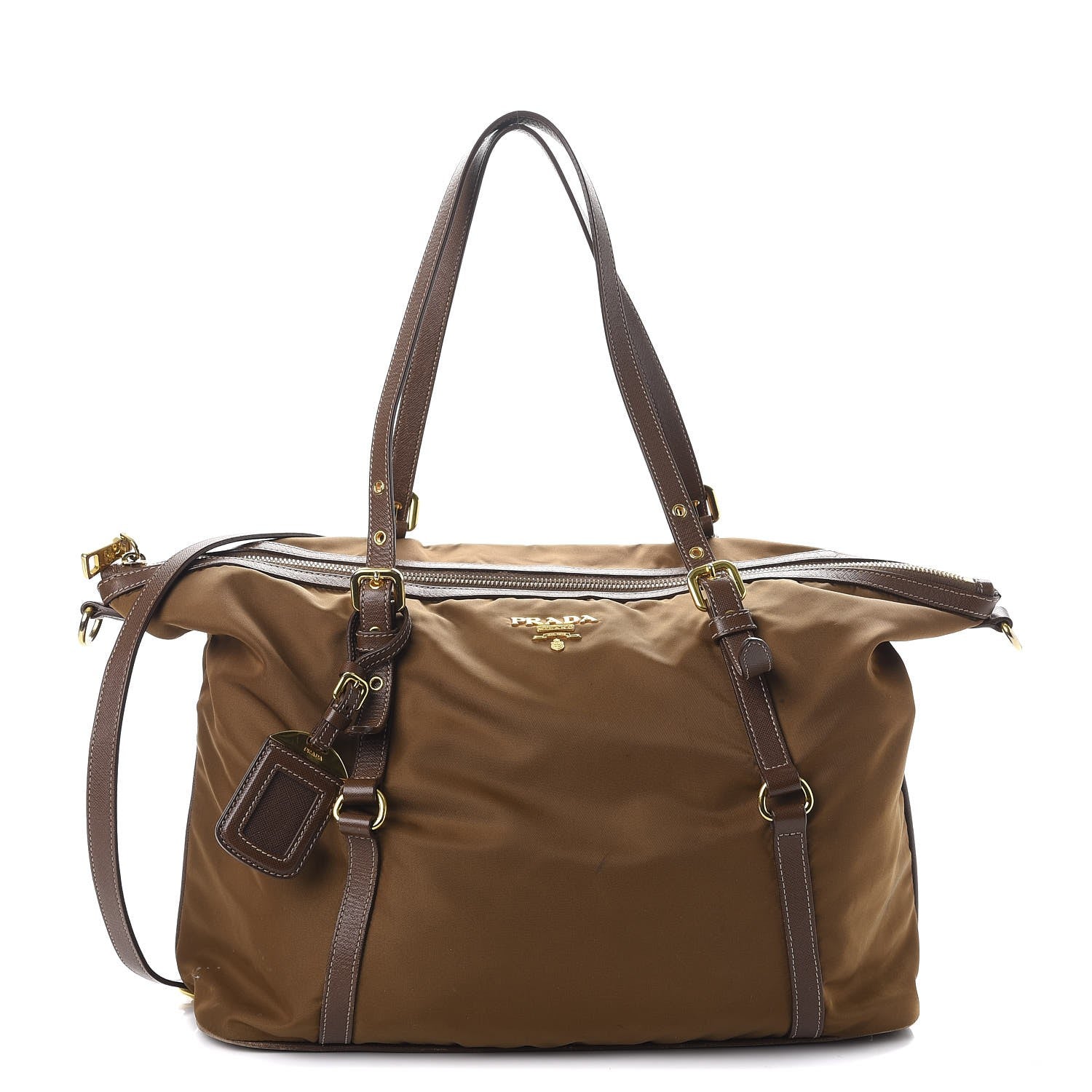 Prada Tessuto Nylon Saffiano Tote Corinto 1 of 19