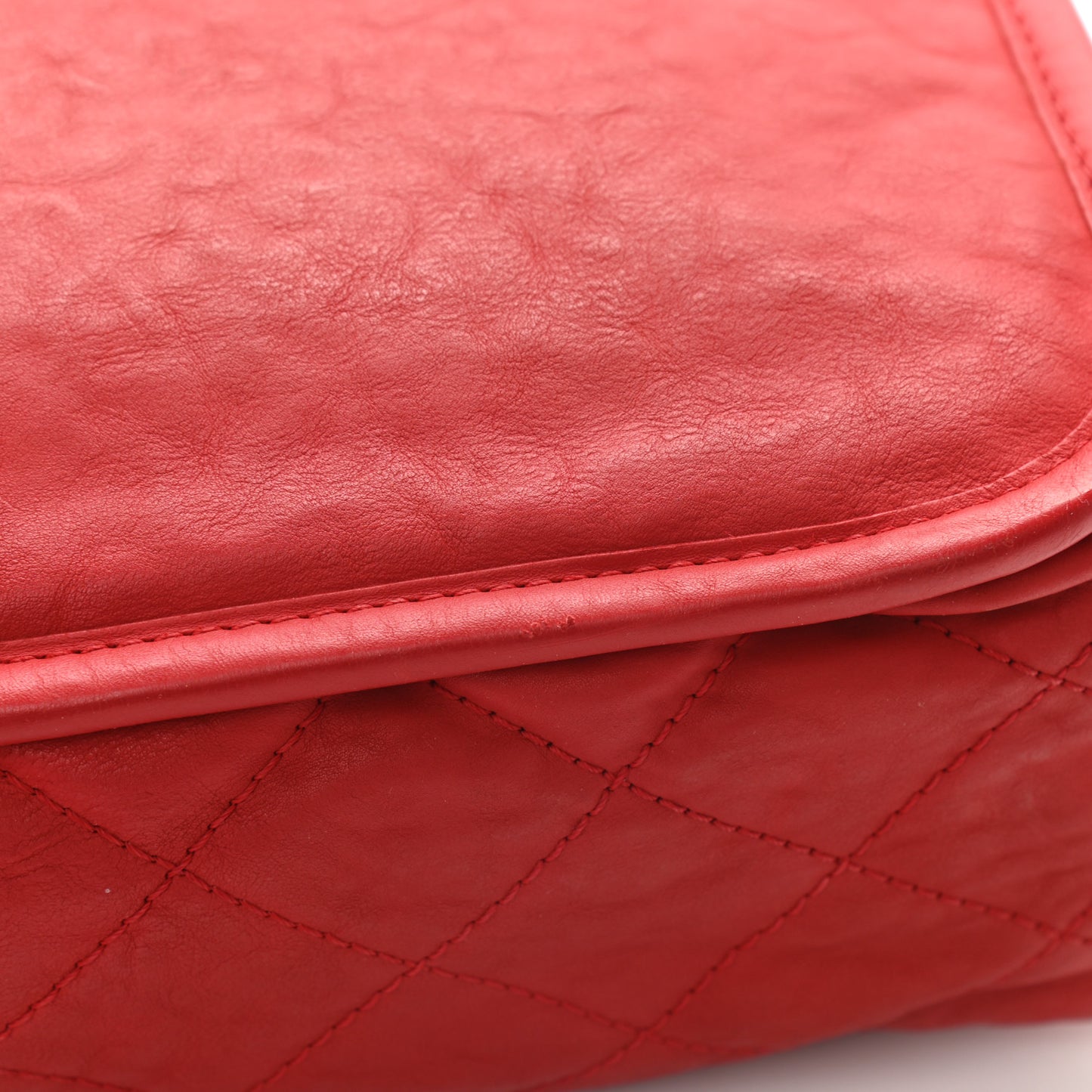 Ultra Soft Suede Calfskin Medium Natural Beauty Flap Bag Red