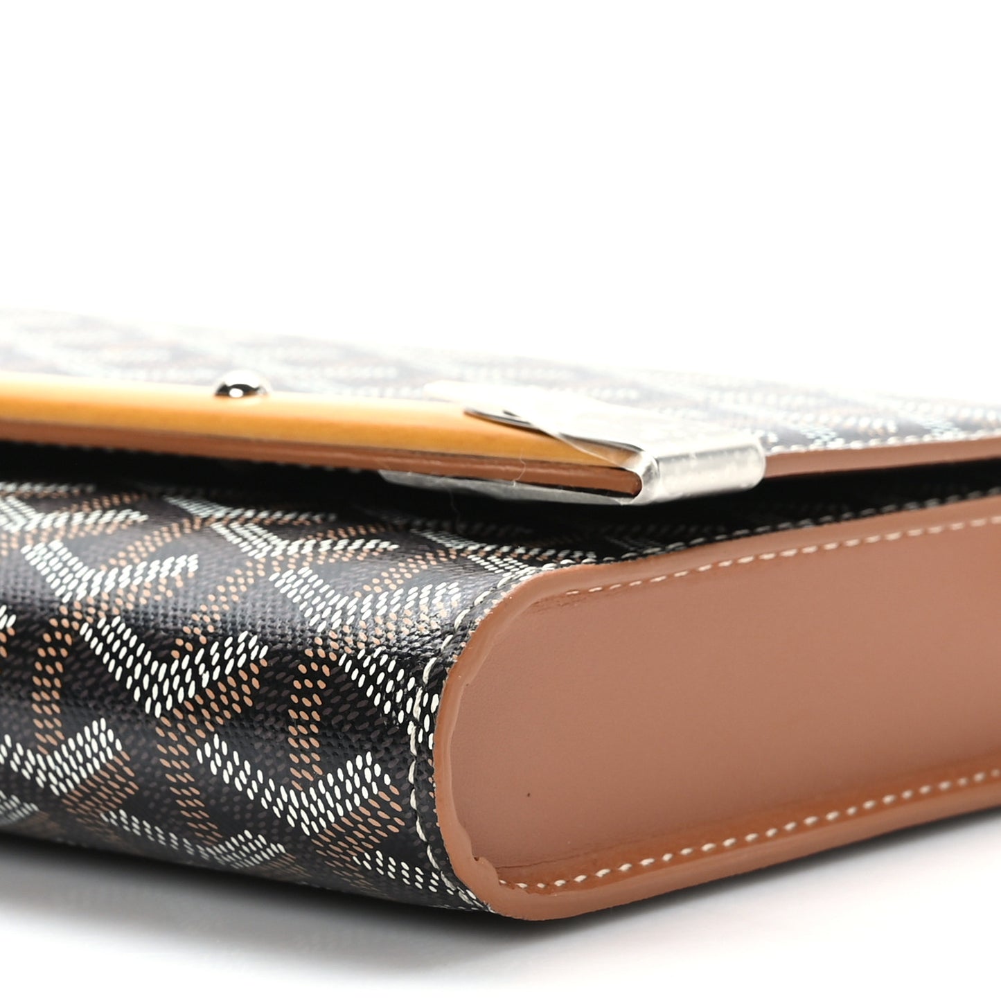 Goyardine Monte Carlo Bois Clutch With Strap Black Gold