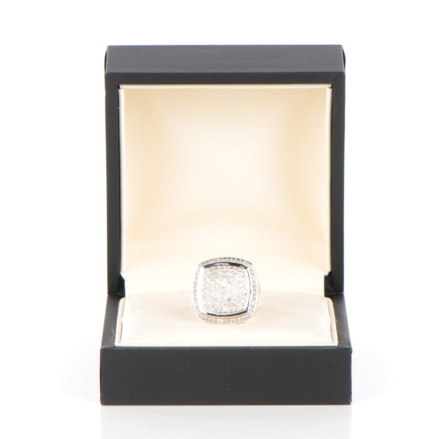 Sterling Silver Diamond 17mm Albion Pave Ring 53 6.5