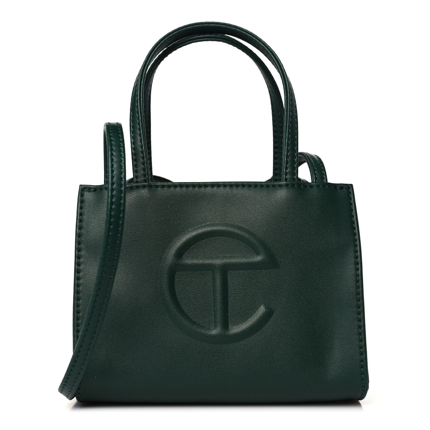Telfar Vegan Leather Small Shopping Bag Dark Olive 1 of 9