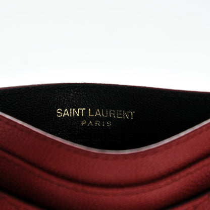Saint Laurent Grain De Poudre Matelasse Chevron Card Case Lipstick Red 6 of 7